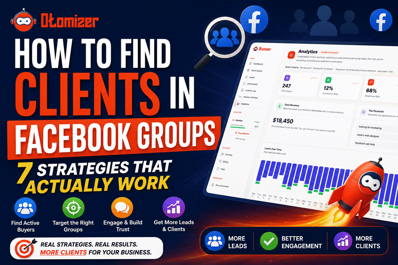 Freelancer finding client leads in Facebook groups with intent scoring